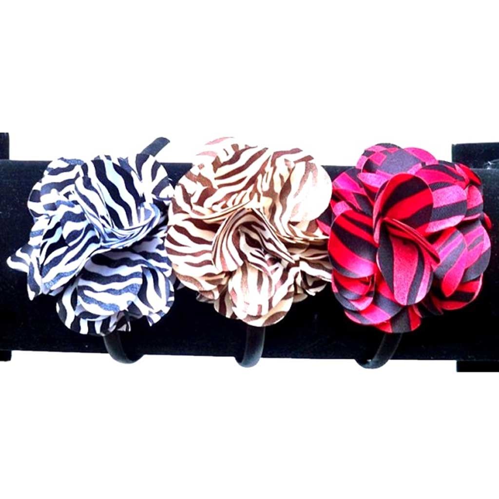 Zebra Print Flower Headband