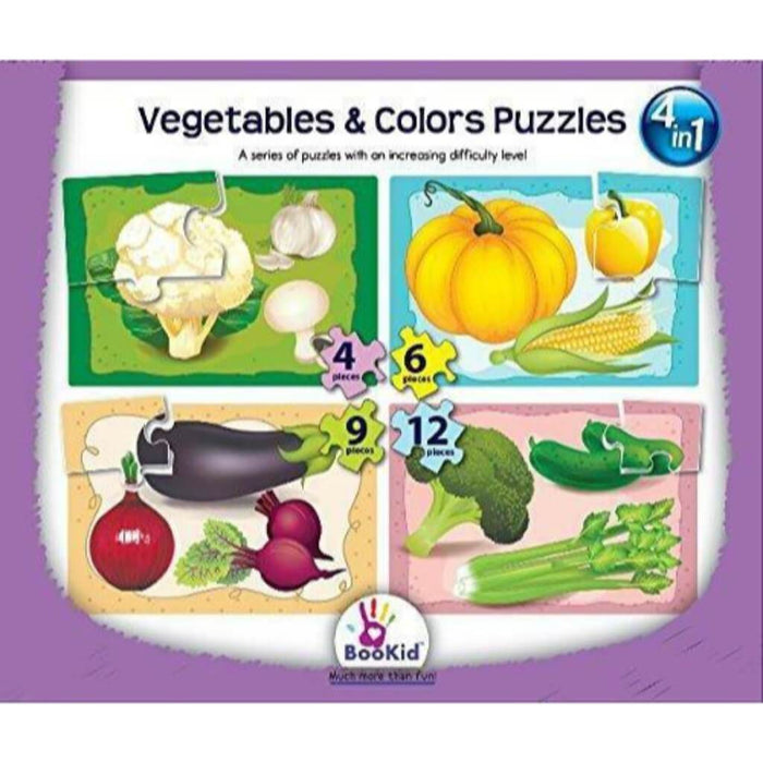 Puzzles 4 In 1 - Vegetables & Colors 