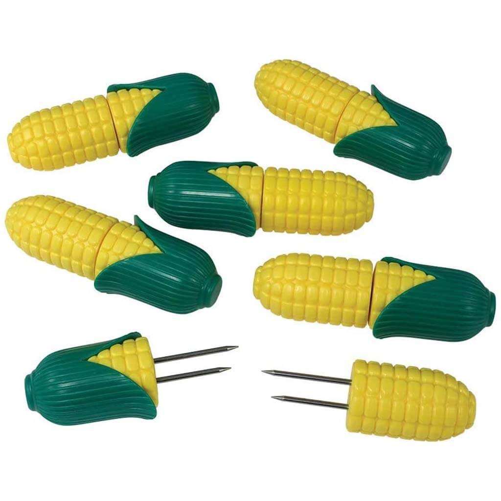 Corn Cob Holders in Tub, 8pc