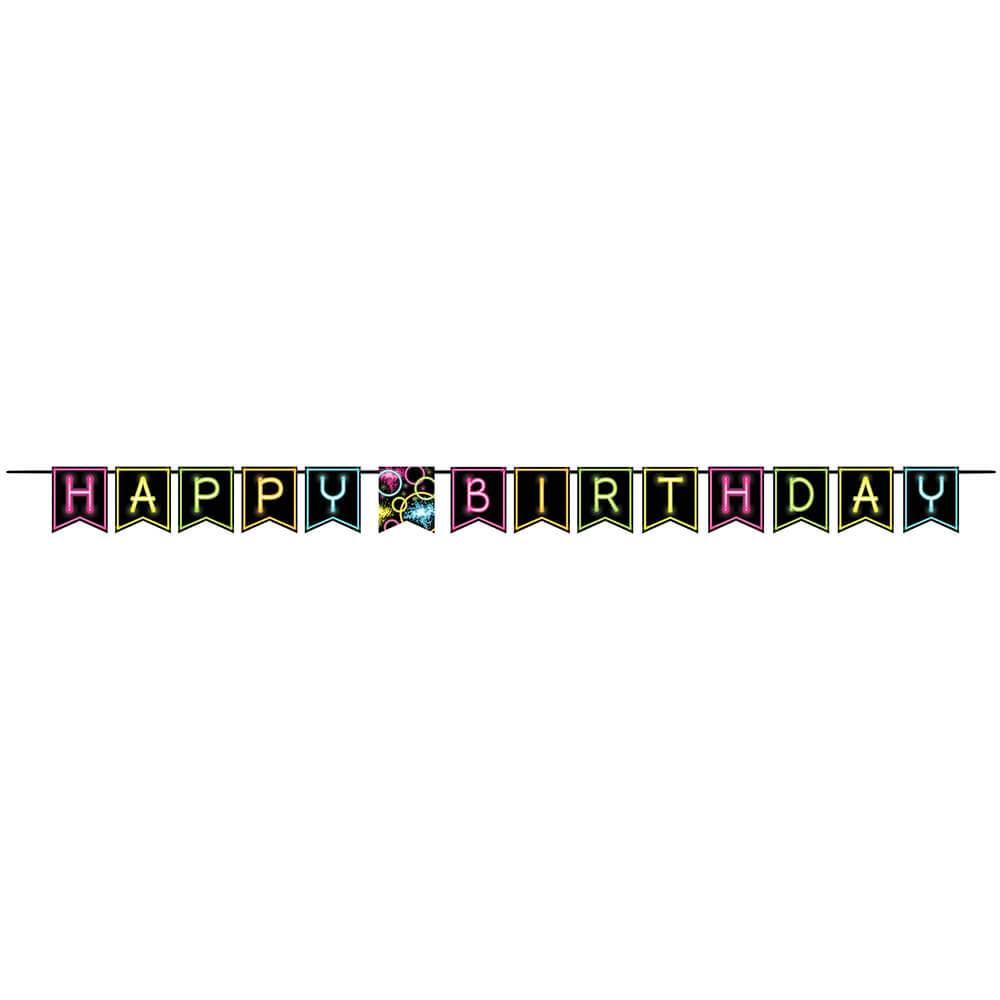 Glow Party Birthday, Banner 