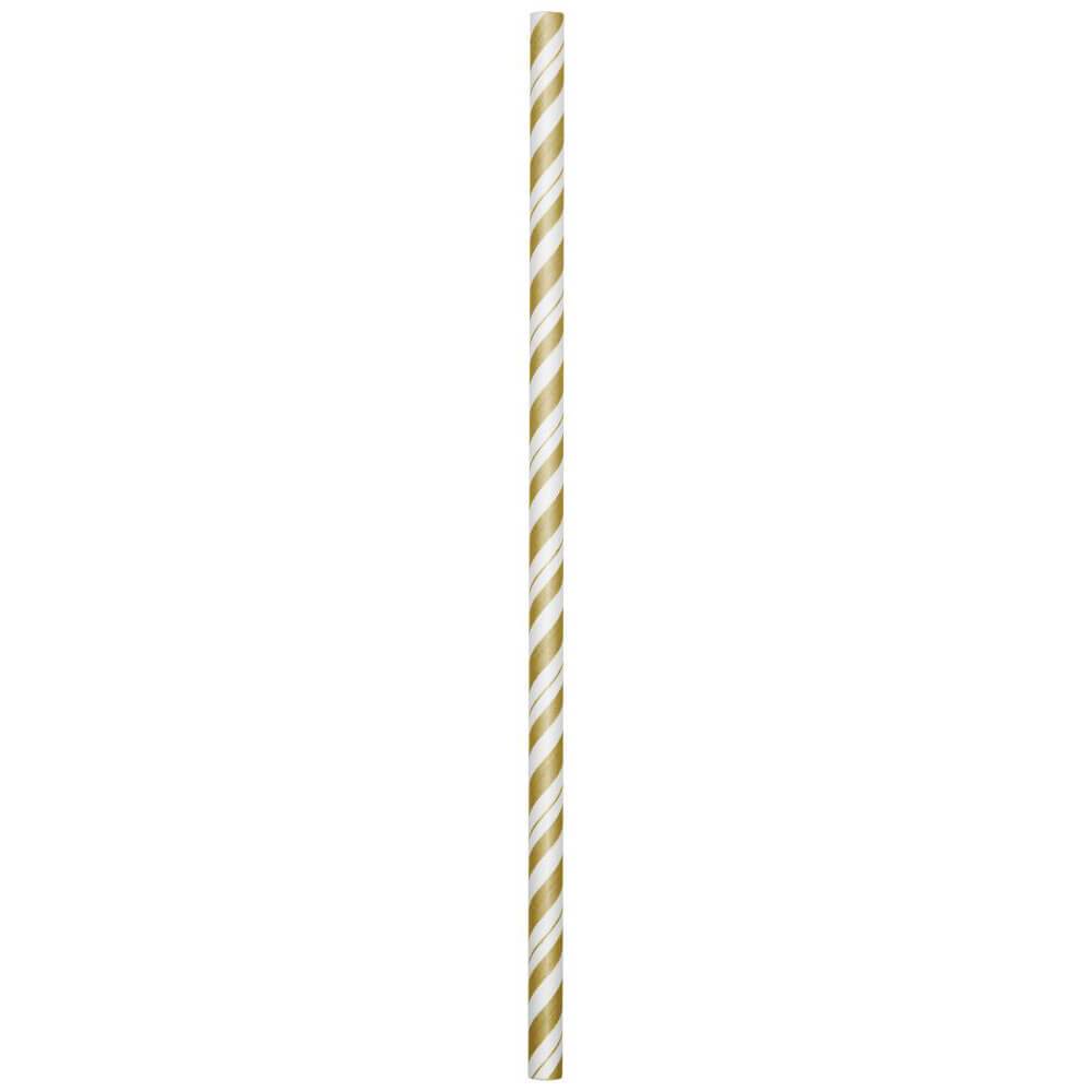 Paper Straws Striped 24ct, Gold 