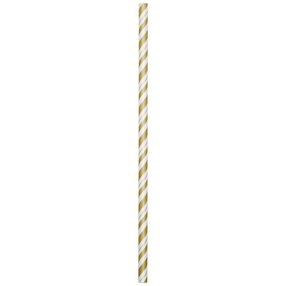 Paper Straws Striped 24ct, Gold 