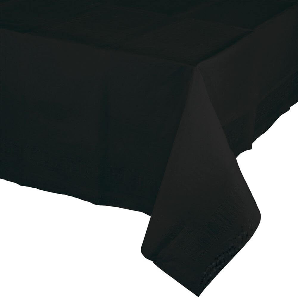 Black Velvet Paper Table Cover 54in x 108in 