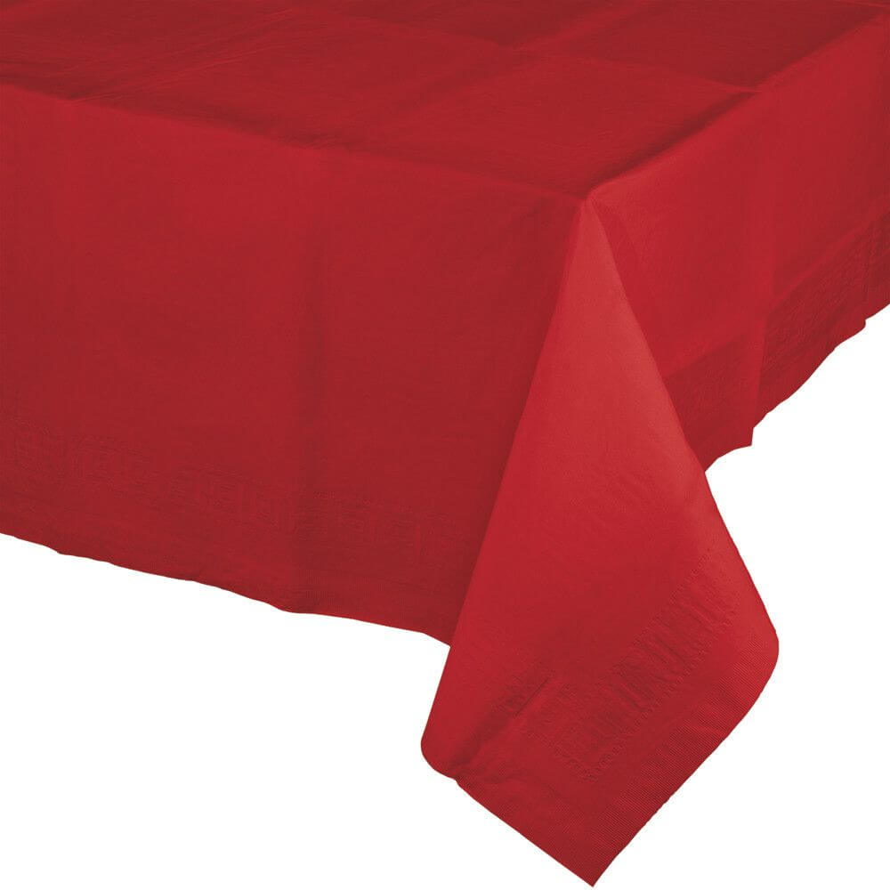 Classic Red Paper Table Cover 54in x 108in 