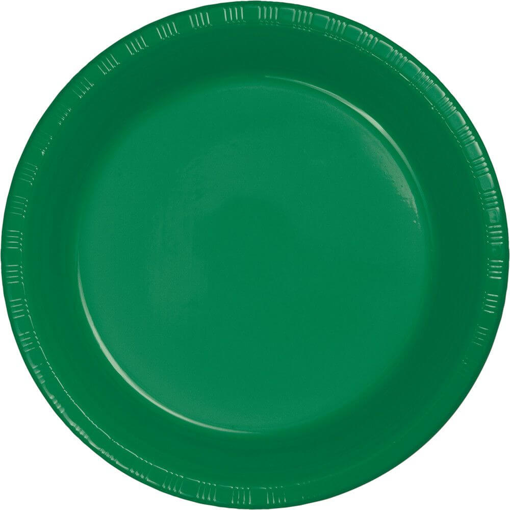 Emerald Green Plastic Banquet Plates 10in 20ct 