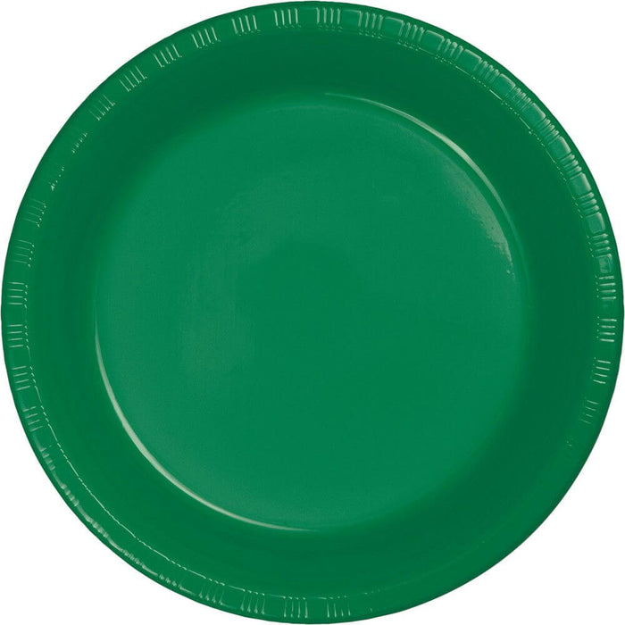 Emerald Green Plastic Banquet Plates 10in 20ct 