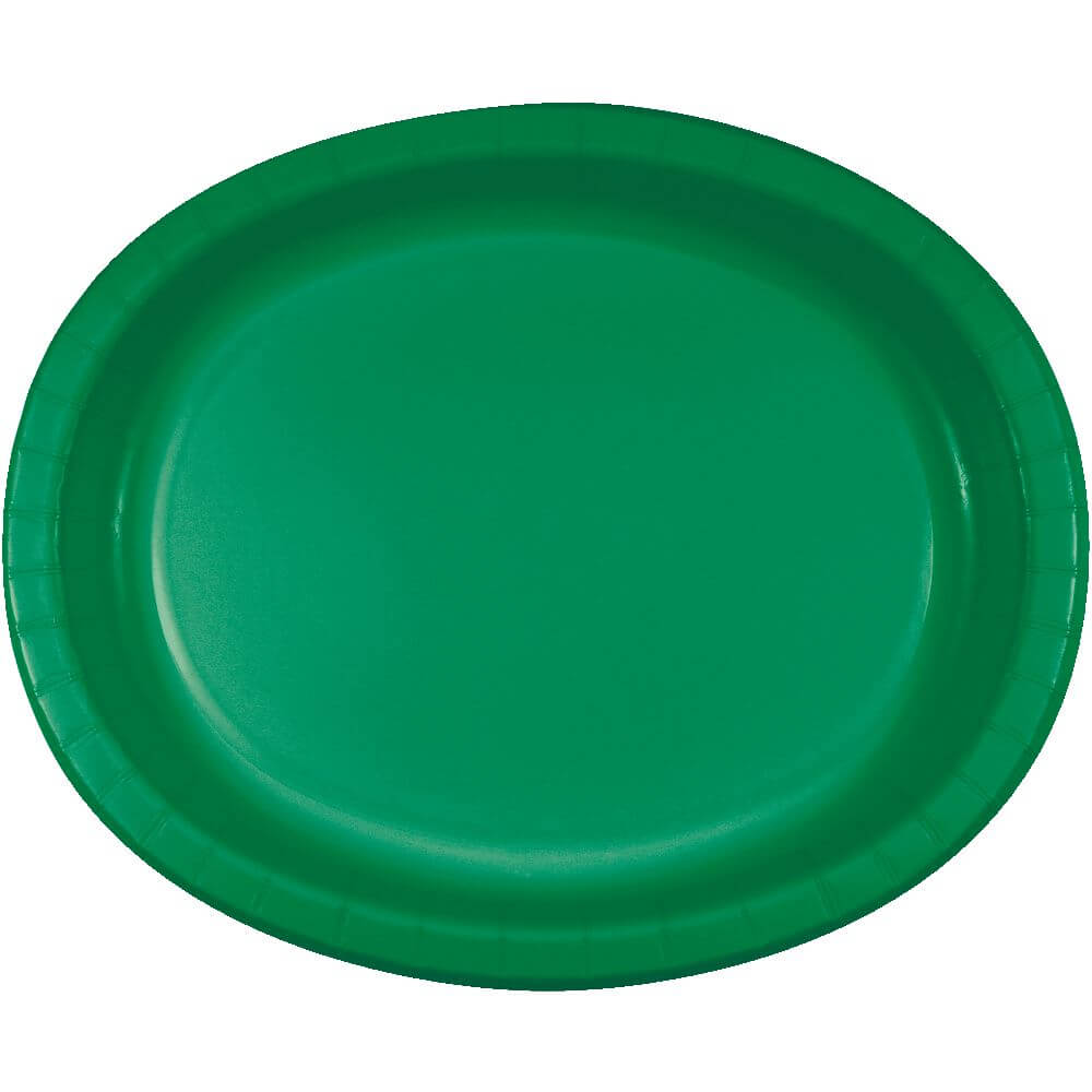 Emerald Green Paper Platter 10in x 12in 8ct 