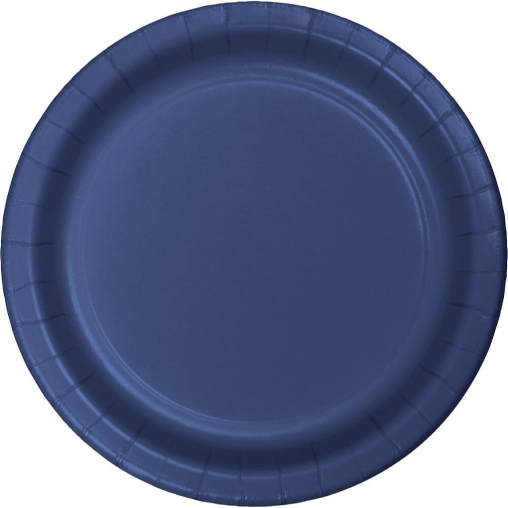 Navy Paper Banquet Plates 10in 24ct 