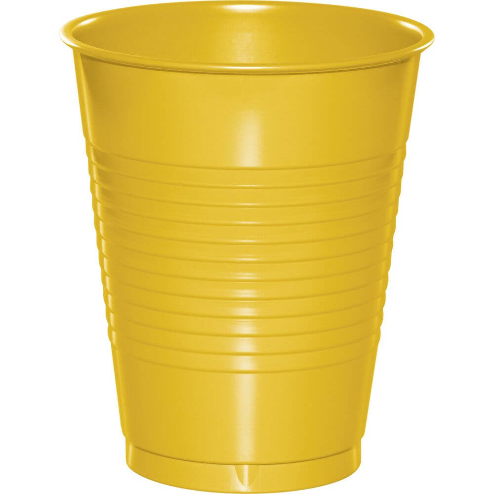 Plastic Cups 16oz 20ct, School Bus Yellow 