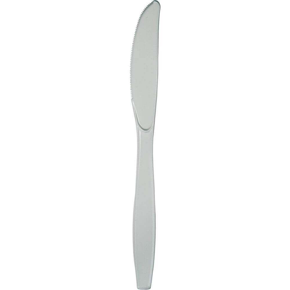 Shimmering Silver Premium Plastic Knives 24ct 