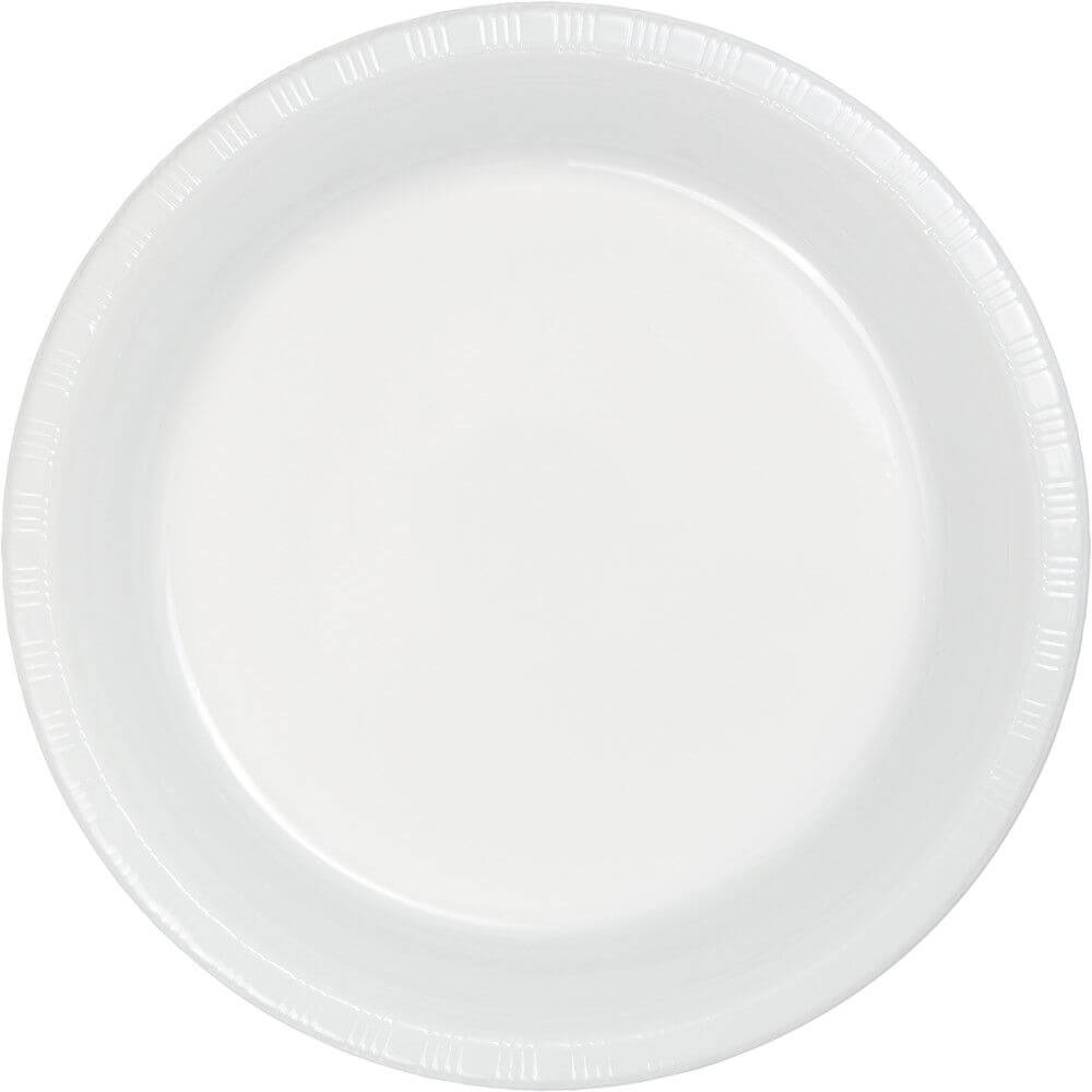 White Plastic Banquet Plates 10in 20ct 