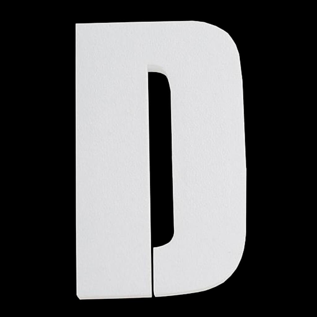 Styrofoam Letter D 6in x 1in