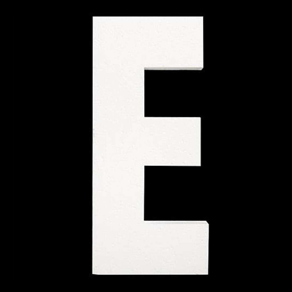 Styrofoam Letter E 6in x 1in