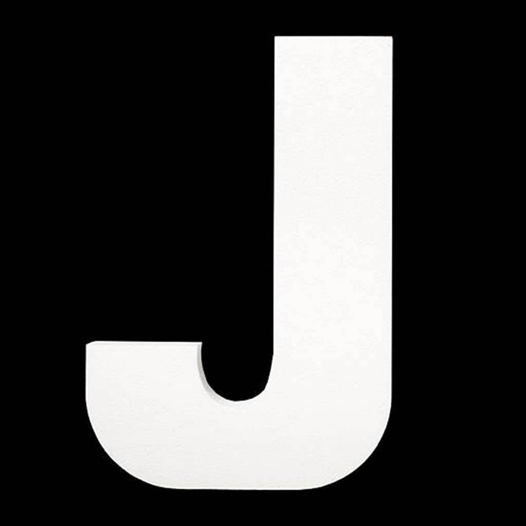 Styrofoam Letter J 6in x 1in