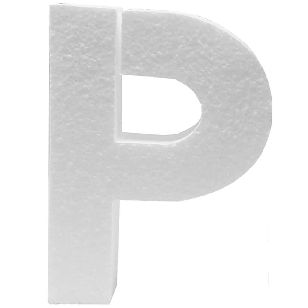 Styrofoam Letter P 6in x 1in