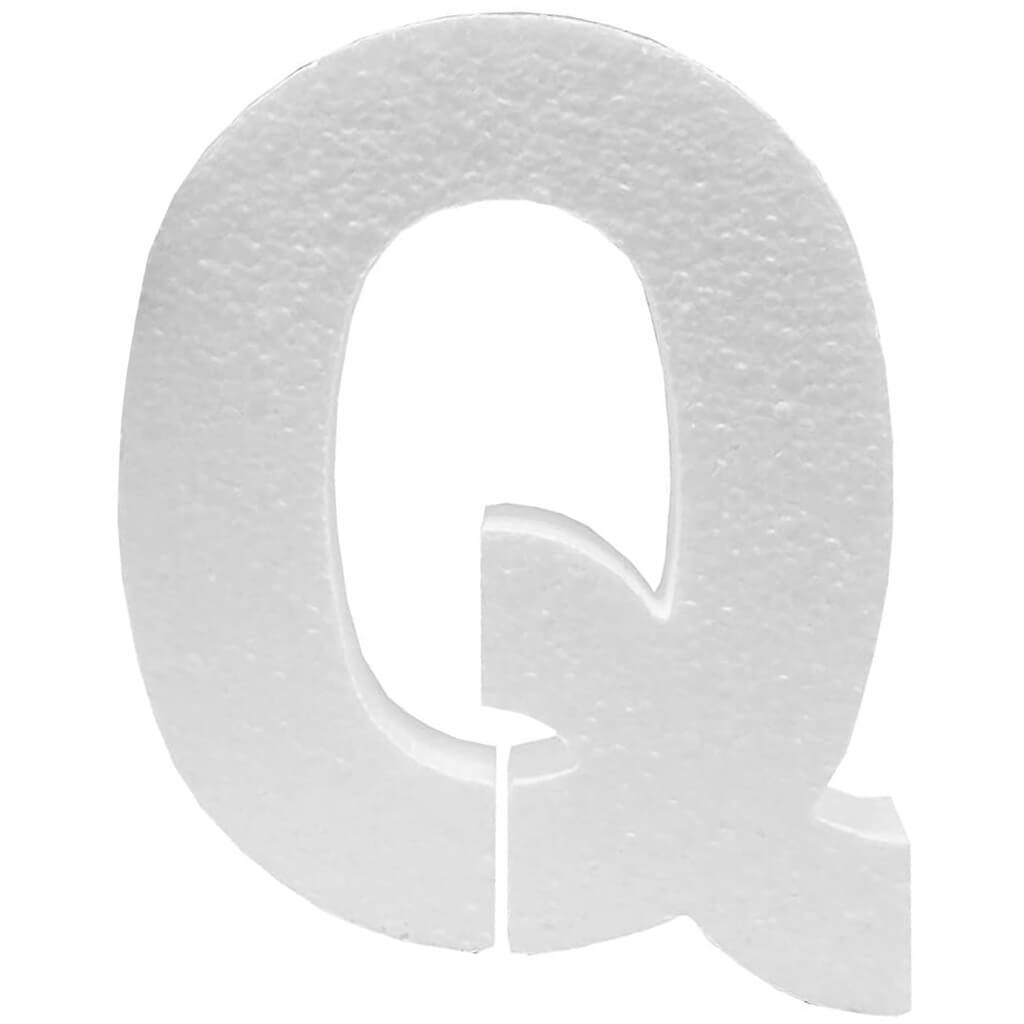 Styrofoam Letter Q 6in x 1in