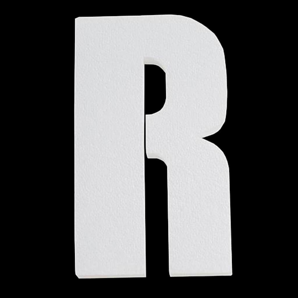 Styrofoam Letter R 6in x 1in