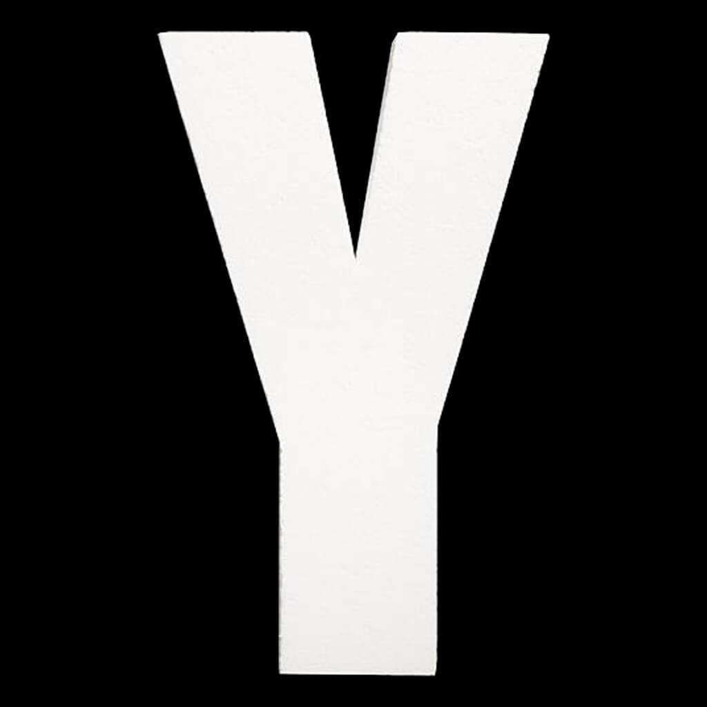 Styrofoam Letter Y 6in x 1in