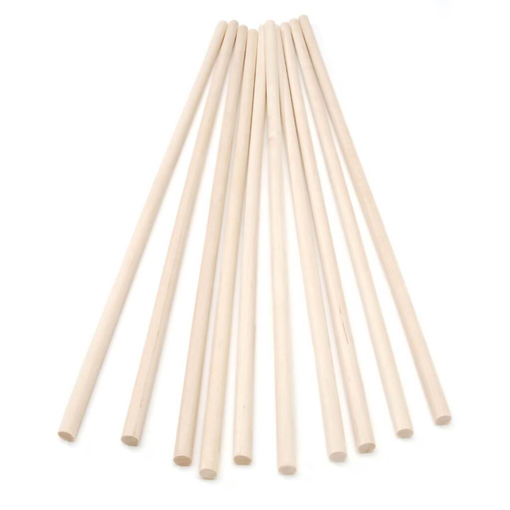 WOOD DOWEL RODS 10PC 12IN 