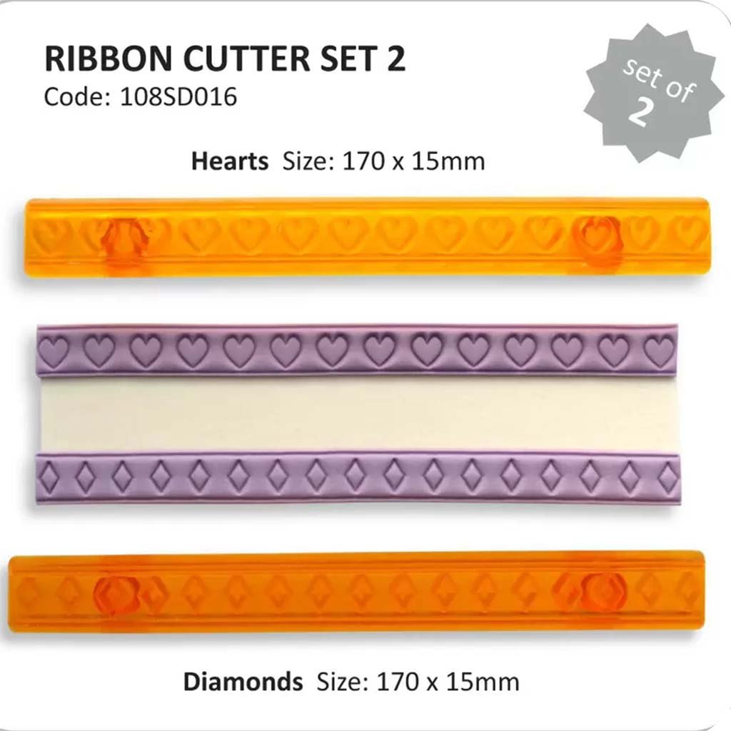Ribbon Cutters Hearts and Diamonds, Set of 2