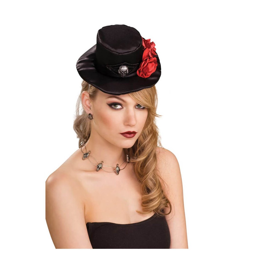 Gothic Mini Top Hat with Roses