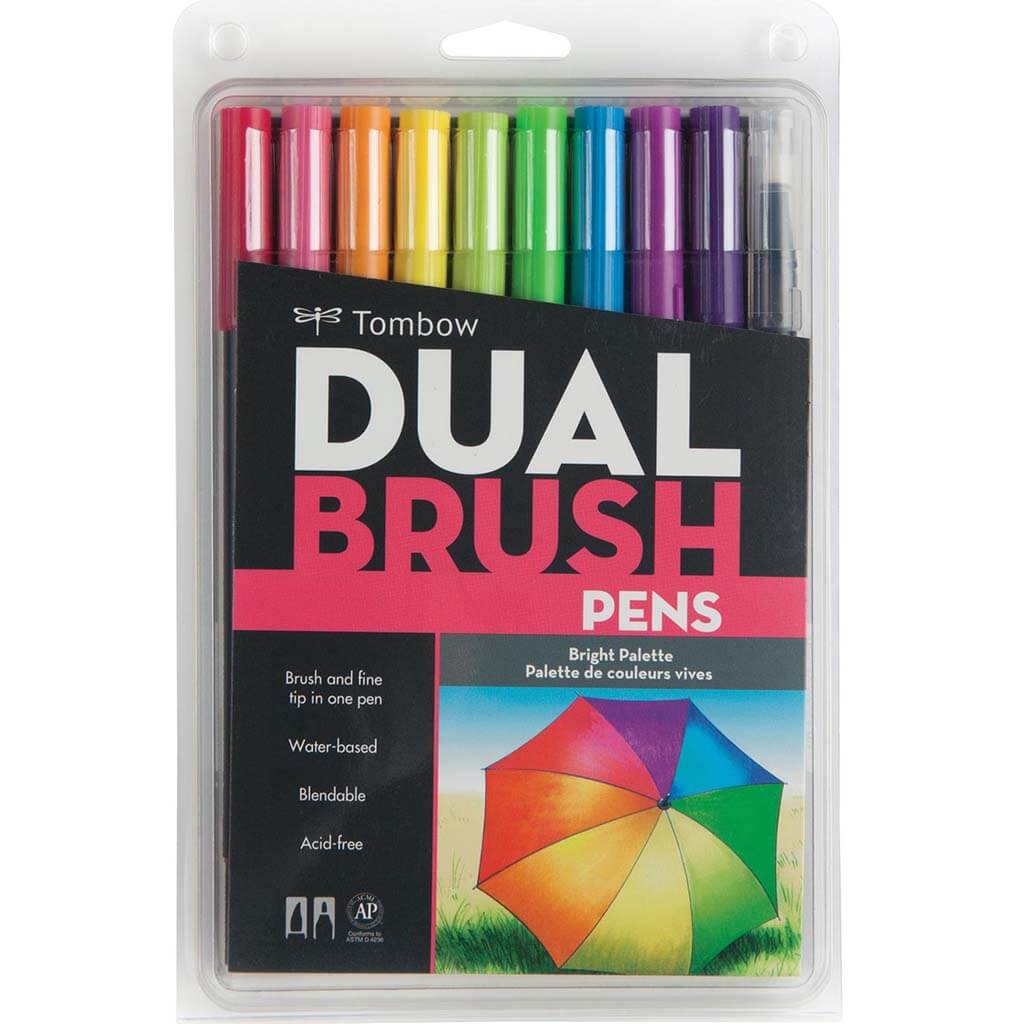 Dual End Brush Pen Sets Brights Set of 10