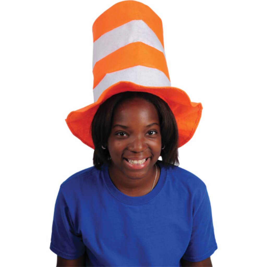 STOVE PIPE HAT/ORANGE-WHITE 