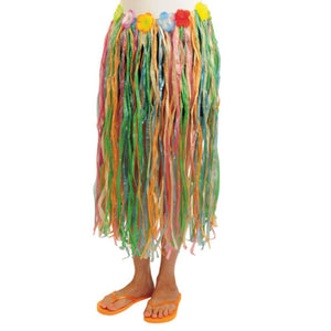 Multicolored Hula Skirt with Flowers 