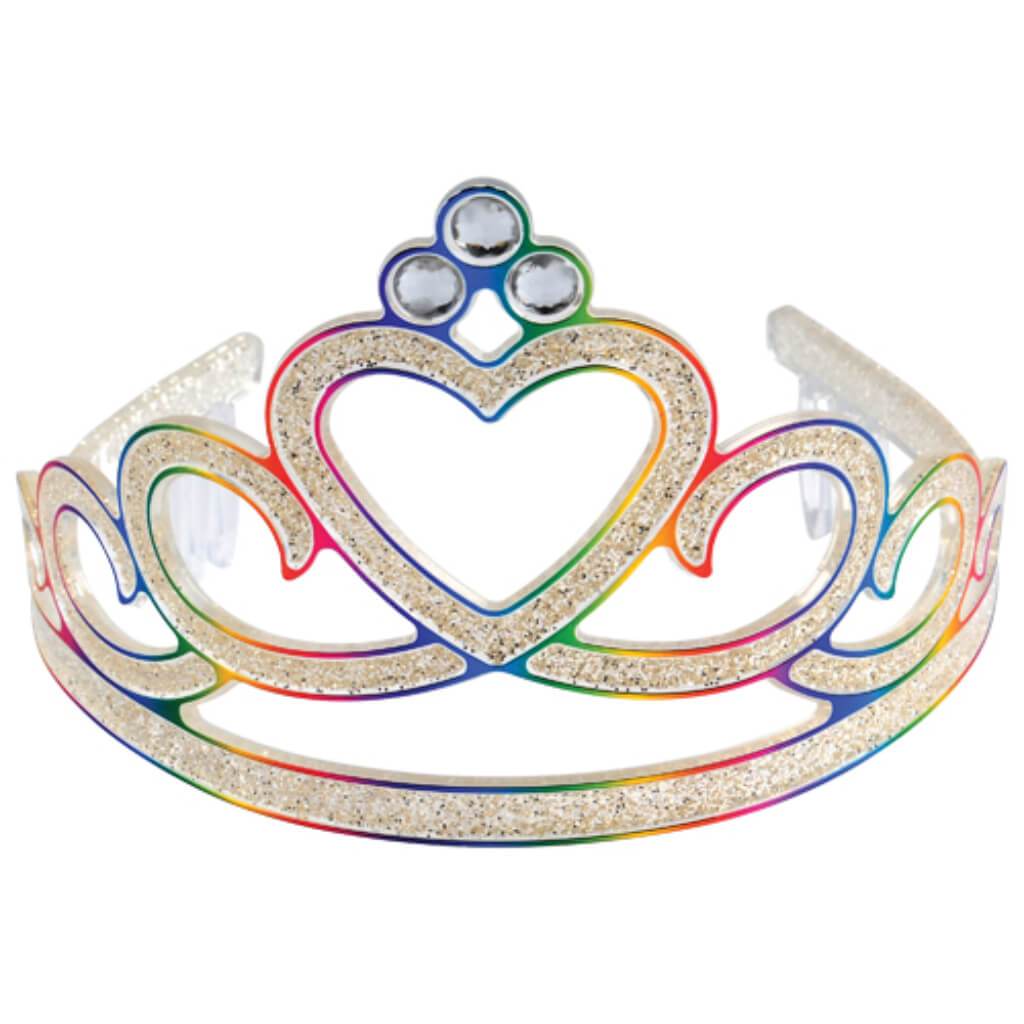 Rainbow Glitter Tiaras 