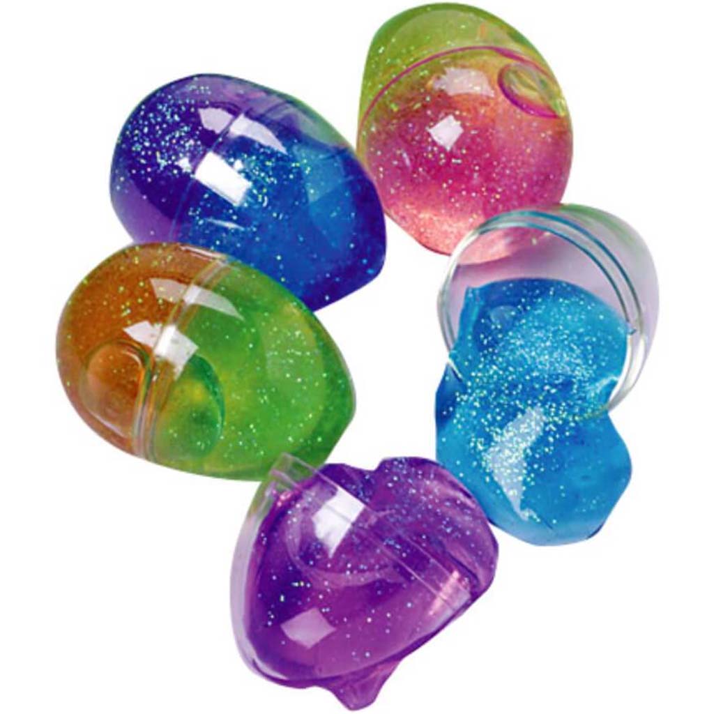 Assorted Color Glitter Putty in Egg 