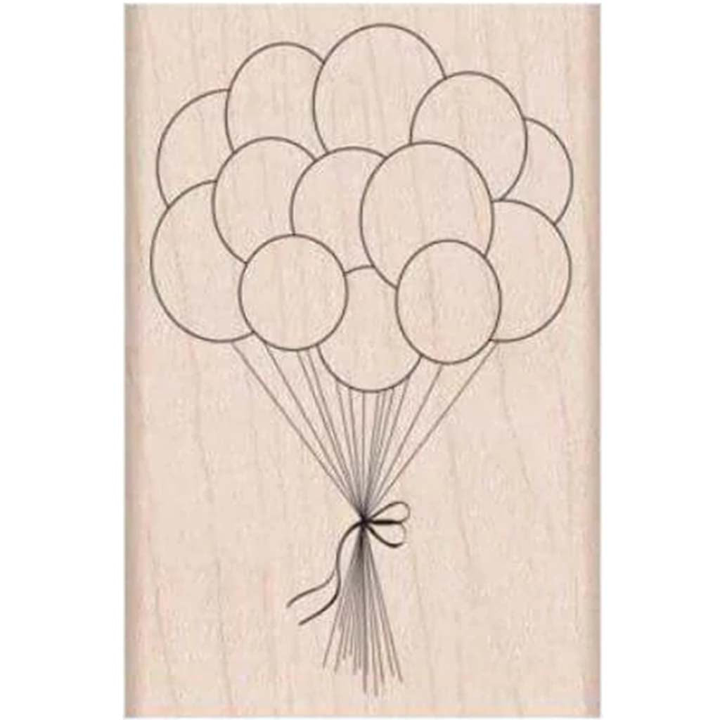 Birthday Balloons Woodblock Stamp 