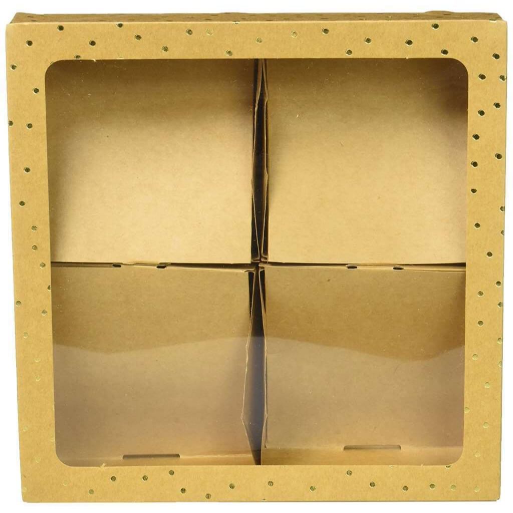 Cookie Box Kraft Gold Dots