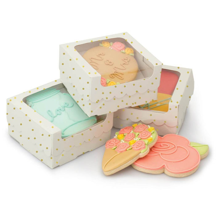 Sweet Sugarbelle Single Cookie Box White with Gold Dots