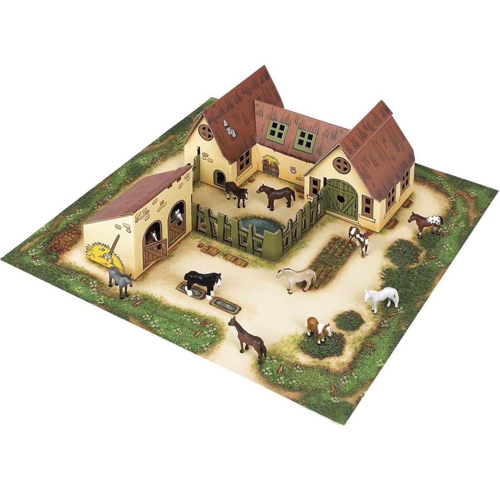 PAPO Mini Farm &amp; Stable With Playmat 