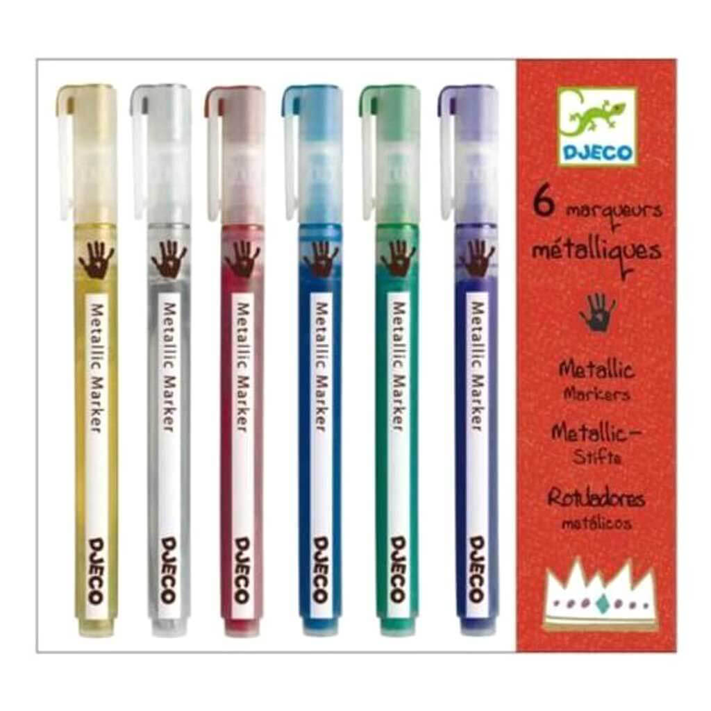 Djeco Metallic Markers 6pcs