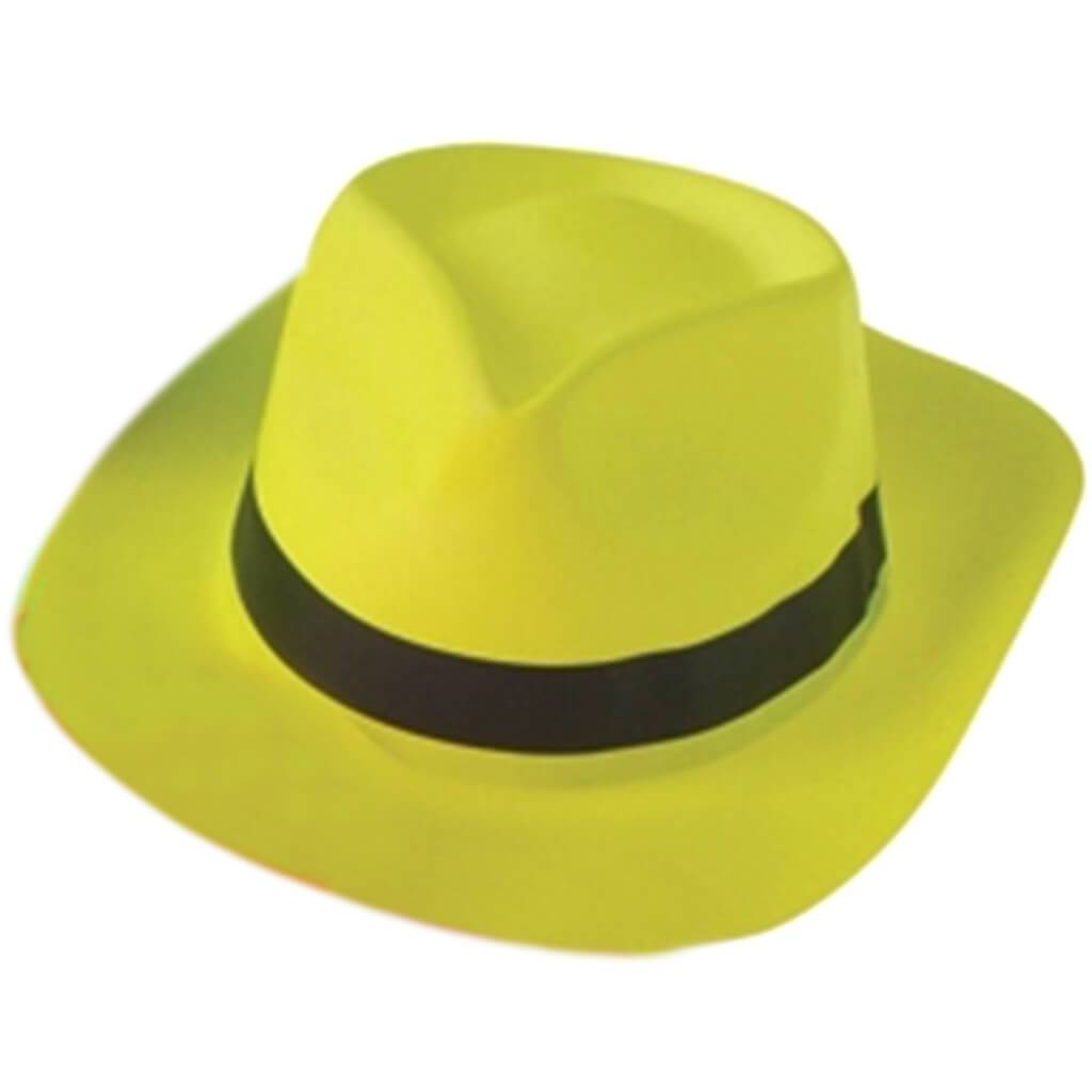 Neon Yellow Fedora Hat