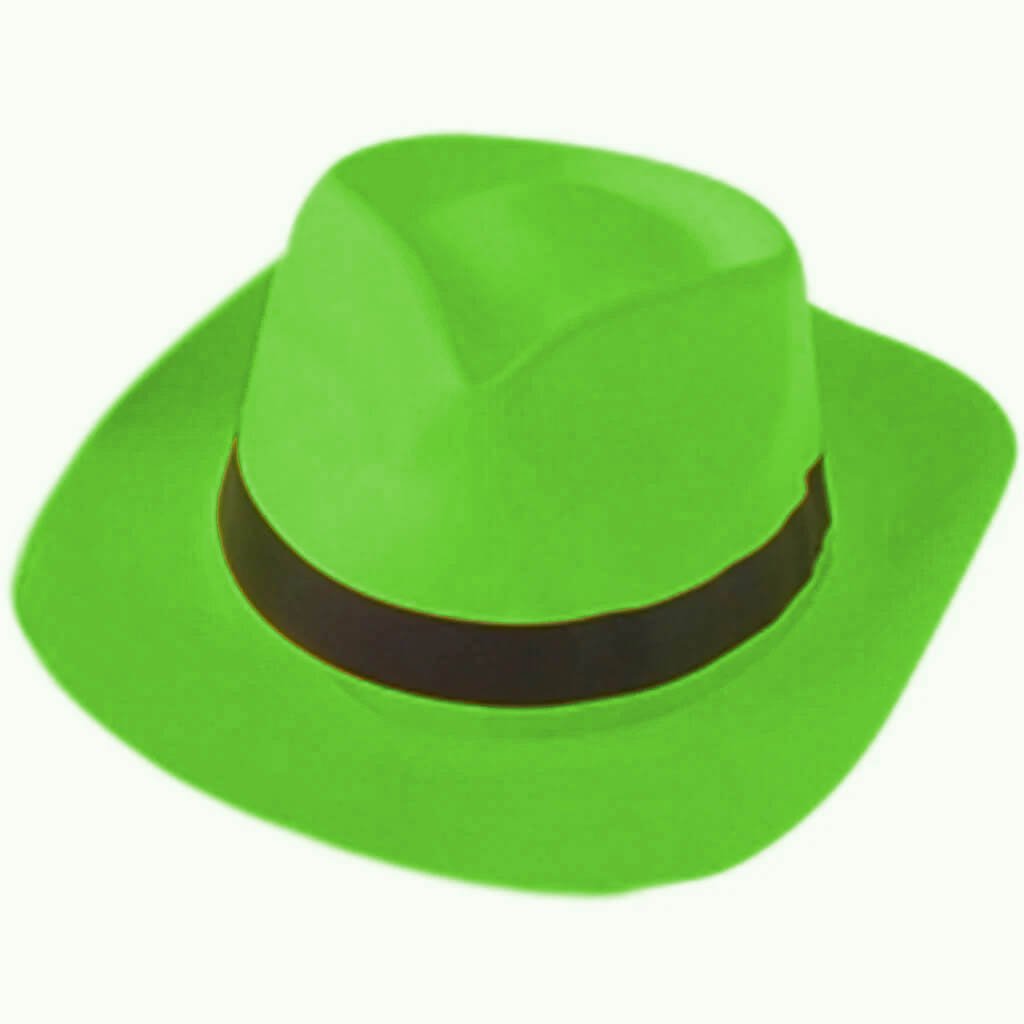 Neon Green Fedora Hat