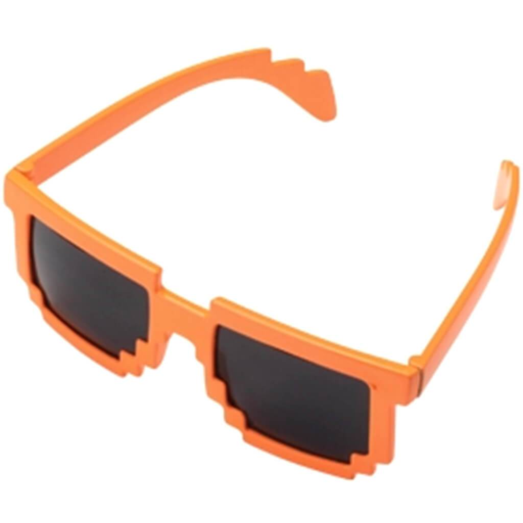 Neon Orange Robot Glasses