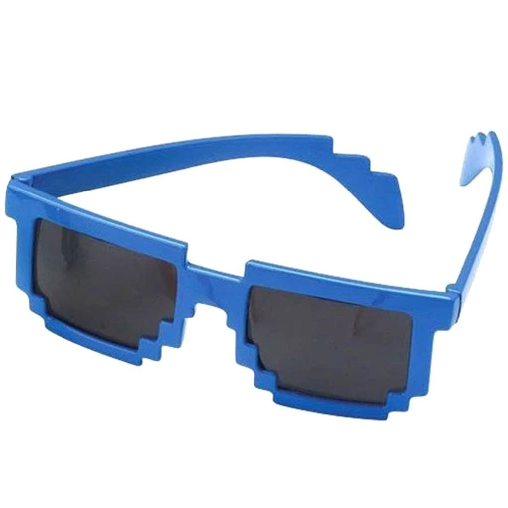 Neon Blue Robot Glasses