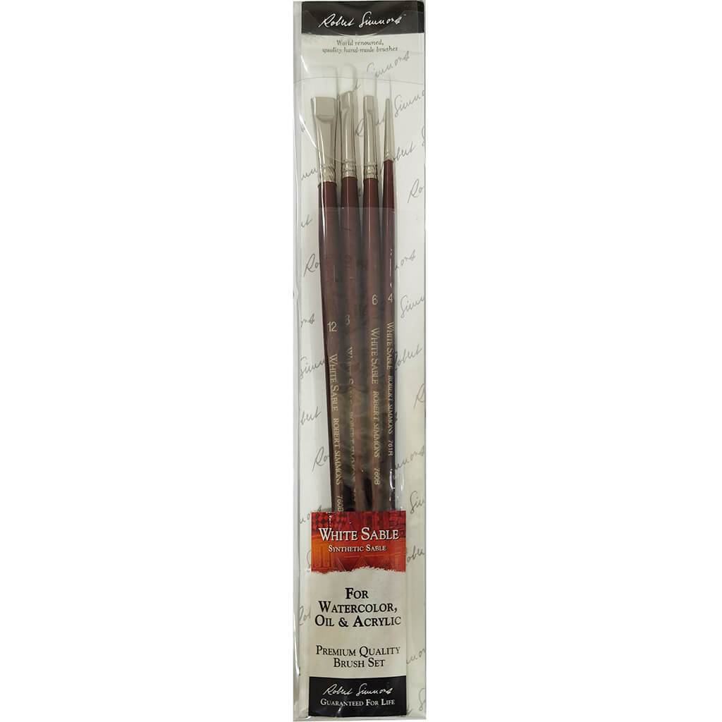 White Sable Set 2  Long Handle Brush Set of 4