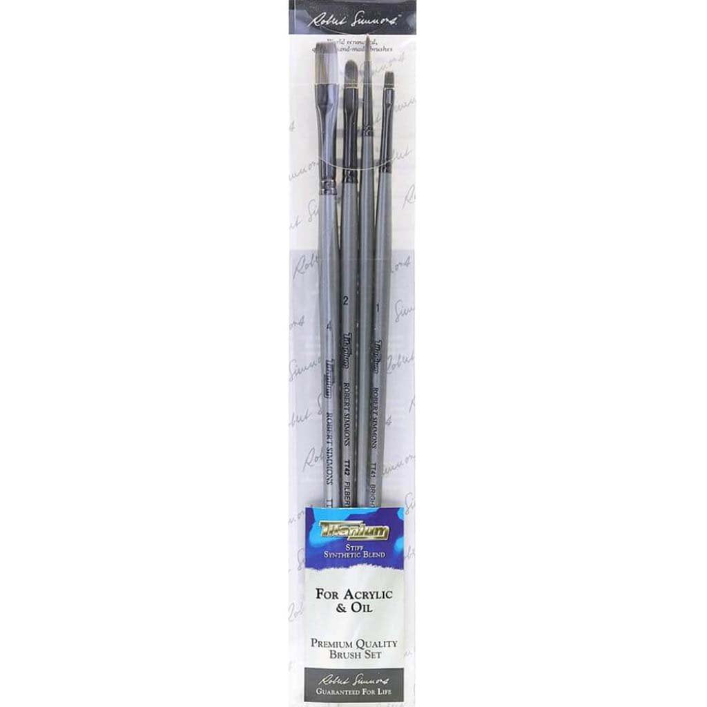 Titanium Brush Long Handle Set  of 4