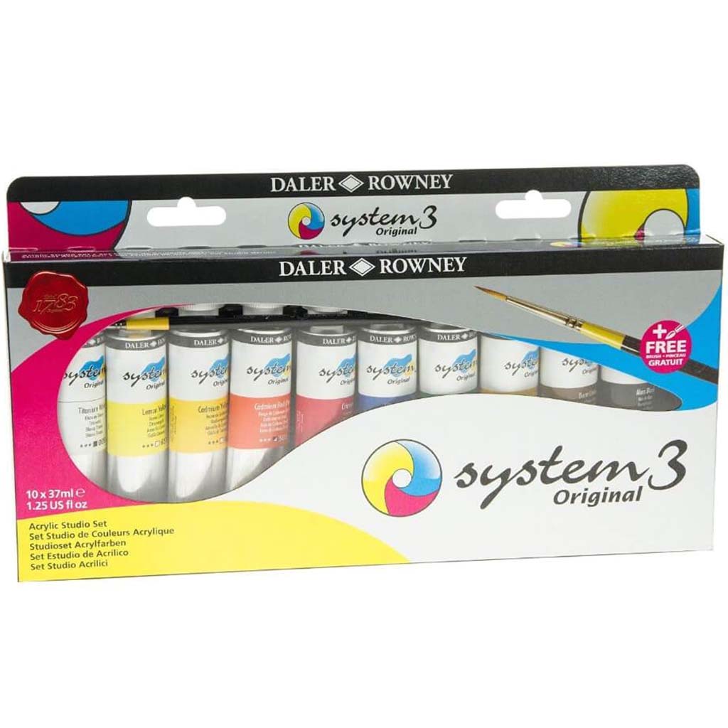 DALER ROWNEY System 3 Original Acrylic Paint 10 x 37ml