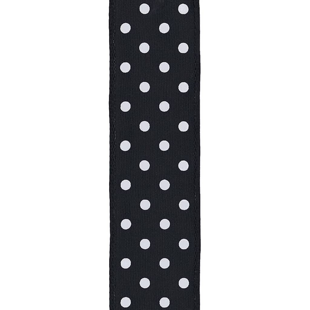 Offray Wired Edge Polka Dot Craft Ribbon 1.5in x 9ft Black