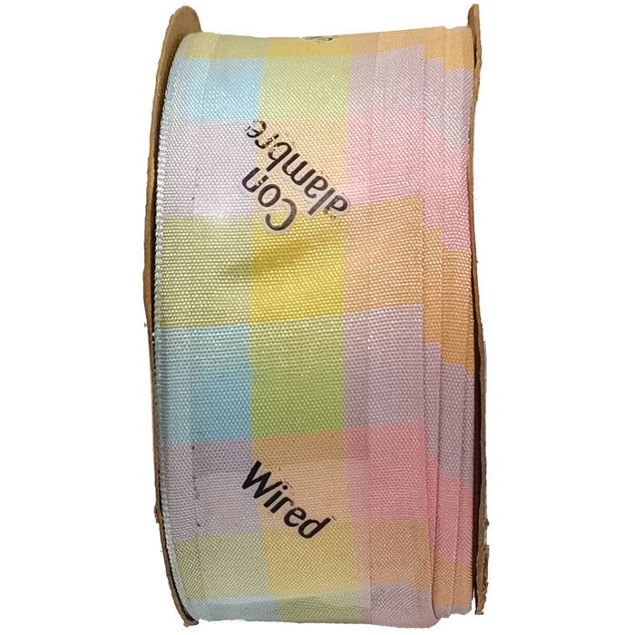 Offray Wired Edge Breeze Craft Ribbon 1.5in x 9ft Pink & Blue
