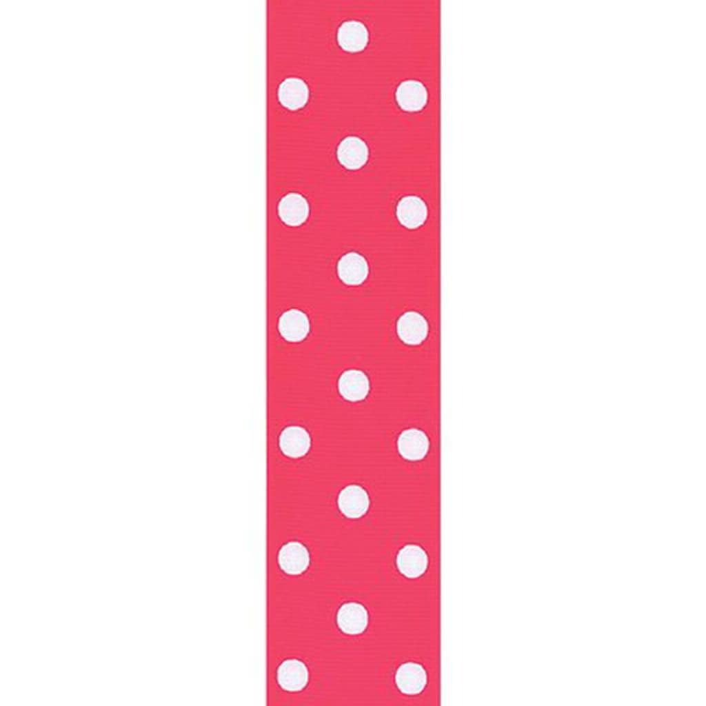 Offray 1.5in Grosgrain Polka Dot Ribbon 9ft Hot Pink