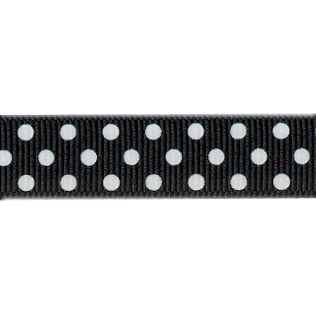 Offray Grosgrain Confetti Dot Craft Ribbon 5/8in x 9ft Black