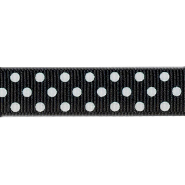 Offray Grosgrain Confetti Dot Craft Ribbon 5/8in x 9ft Black