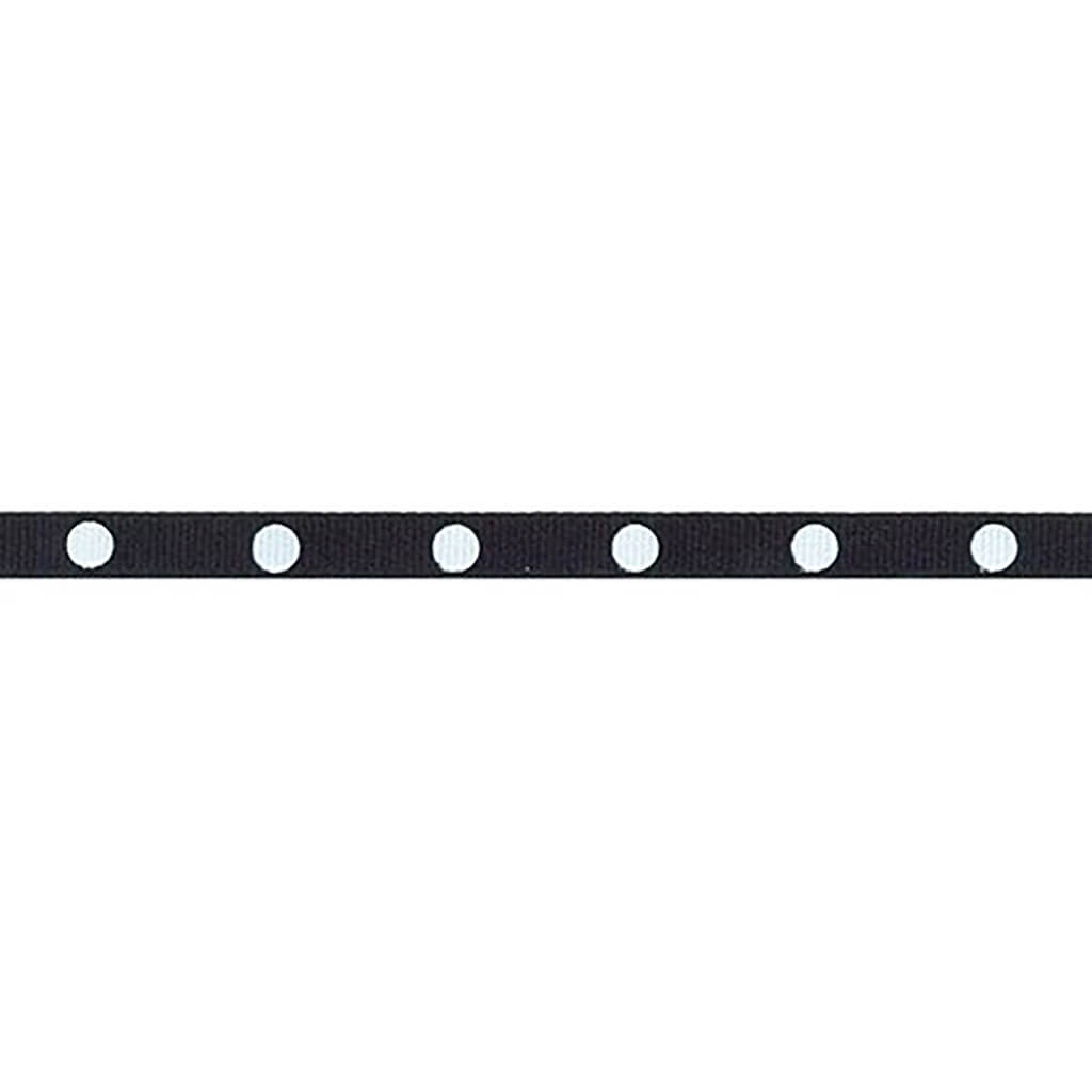 Offray Dippydsot Craft Ribbon 3/8in x 9ft Black &amp; White