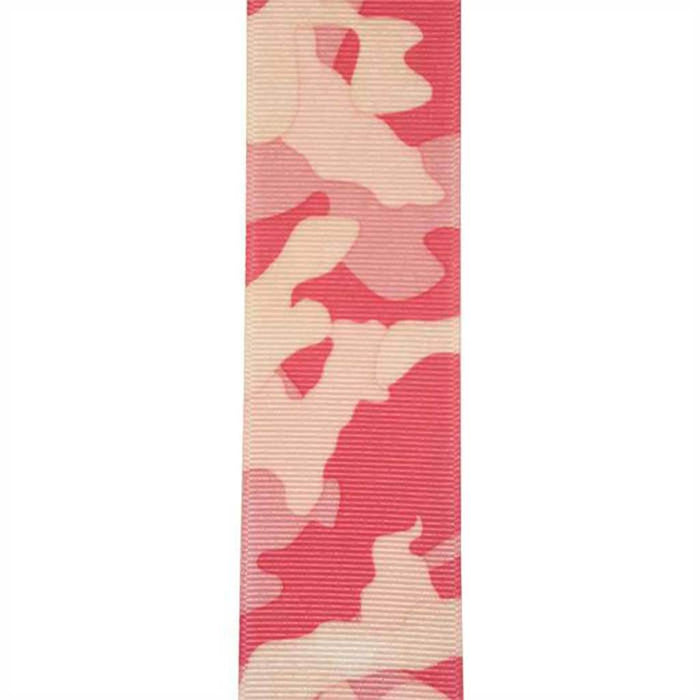 Offray Camoflage Grosgrain Craft Ribbon 5/8in x 9ft Pink