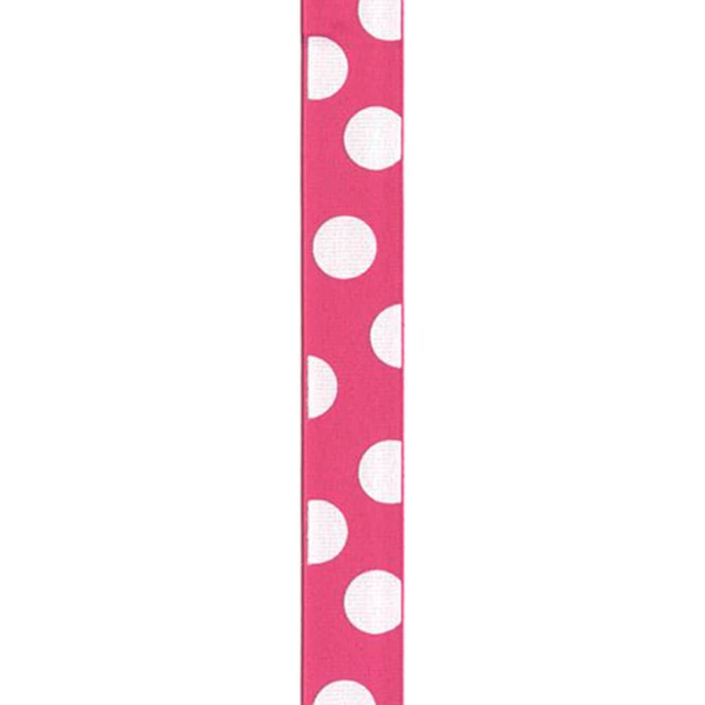 Offray Random Dot Puff Craft Ribbon 7/8in x 9ft Shocking Pink